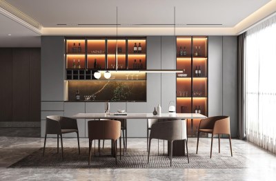 现代家居餐厅3D模型下载